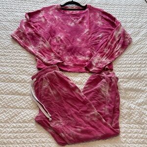 78 & sunny Pink Tie-Dye Sweatshirt & Jogger Set